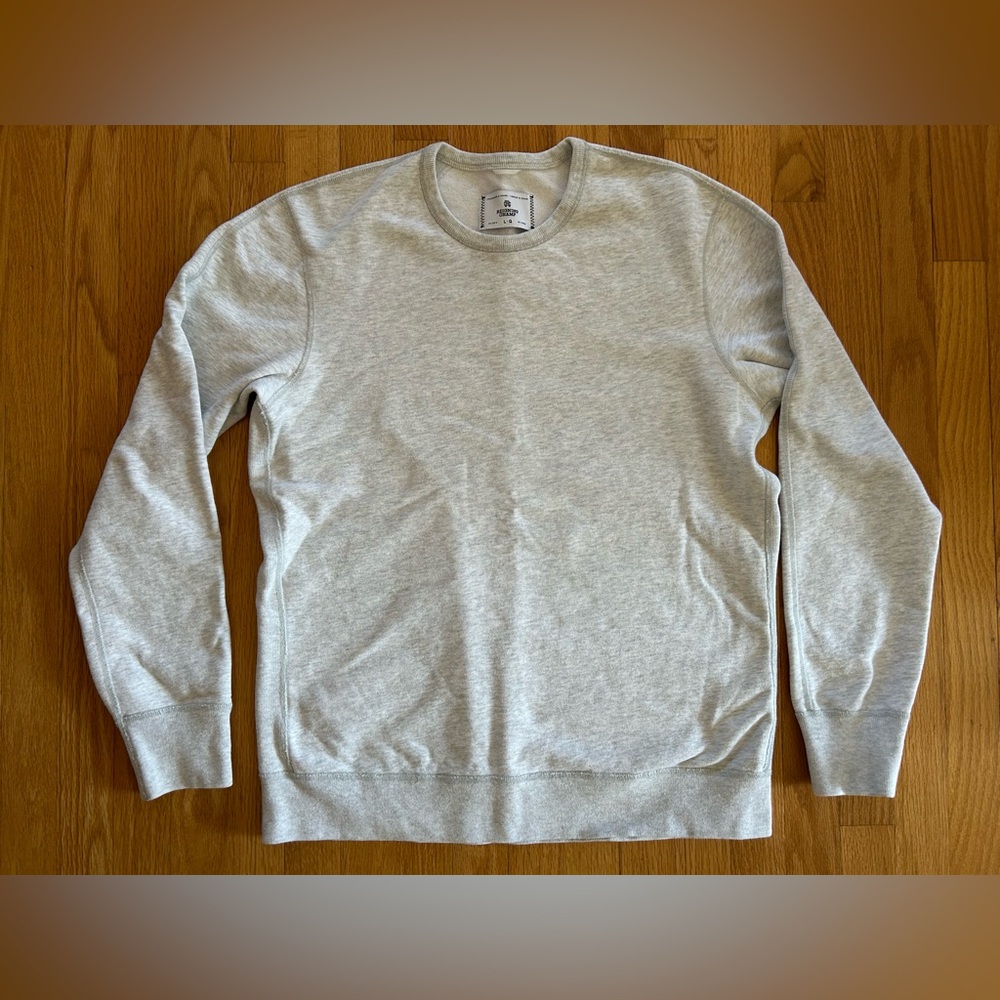 Reigning Champ Midweight Terry Slim Crewneck Large Heather Grey